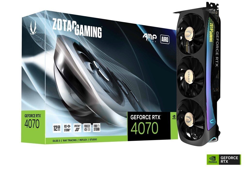 Zotac Gaming GeForce RTX 4070 AMP Airo (ZT-D40700F-10P) цена и информация | Videokaardid (GPU) | kaup24.ee