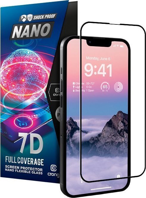 Kaitseklaas Crong 7D Nano Flexible iPhone 14 Pro hind ja info | Ekraani kaitsekiled | kaup24.ee