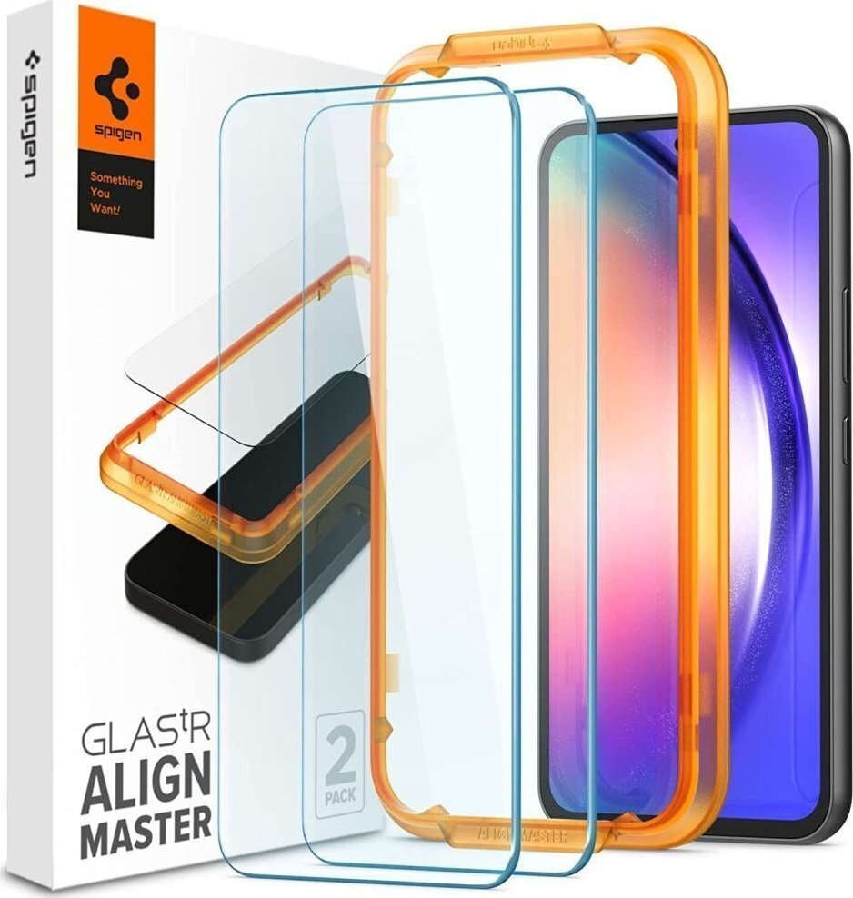 Kaitseklaas Spigen AlignMaster Glas tR 2-Pack Samsung Galaxy A54 5G hind ja info | Ekraani kaitsekiled | kaup24.ee