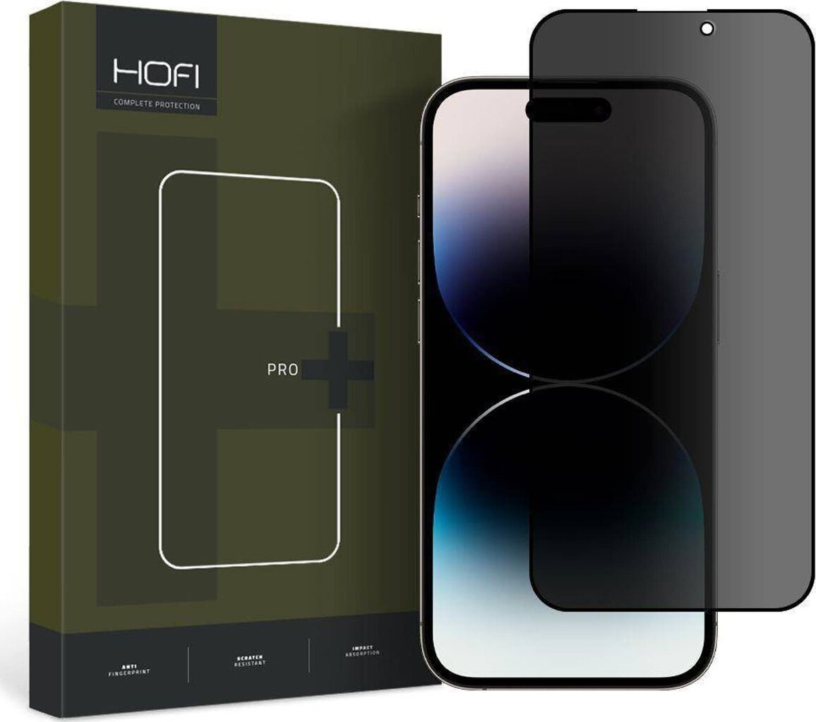 Kaitseklaas Hofi Anti Spy Glass Pro+ Privacy iPhone 14 Pro Max hind ja info | Ekraani kaitsekiled | kaup24.ee