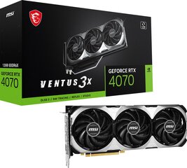 MSI GeForce RTX 4070 Ventus 3X 12G OC (RTX4070VENTUS3X12GOC) hind ja info | Videokaardid (GPU) | kaup24.ee