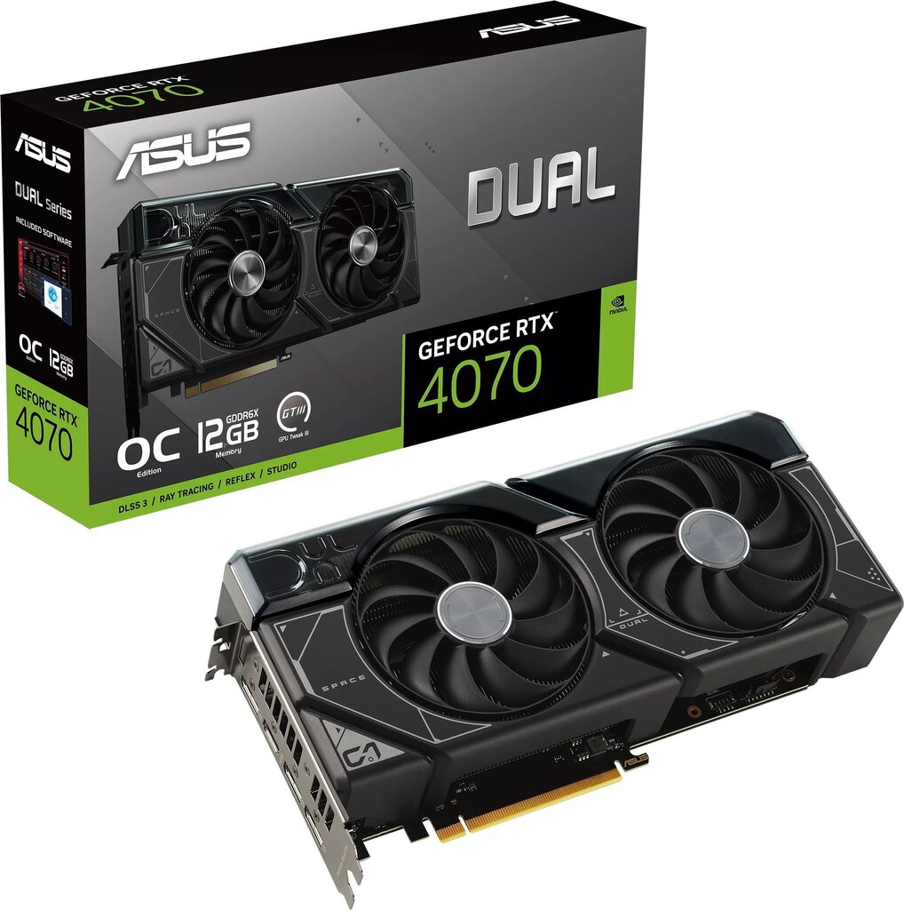 Asus Dual GeForce RTX 4070 OC Edition 12GB GDDR6X (DUAL-RTX4070-O12G) hind ja info | Videokaardid (GPU) | kaup24.ee