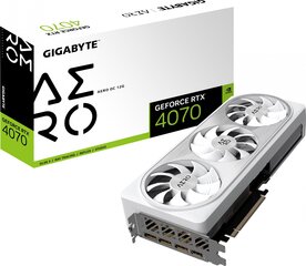 Gigabyte GeForce RTX 4070 Aero OC 12G (GV-N4070AERO OC-12GD) hind ja info | Videokaardid (GPU) | kaup24.ee