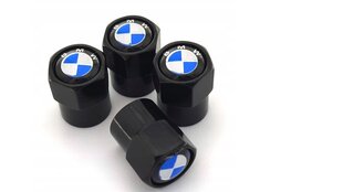 Крышка клапана колеса с эмблемой BMW 4 шт. Черный цена и информация | Дополнительные принадлежности | kaup24.ee