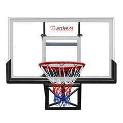 Karastatud klaasist korvpallilaud Active24 Koss 32040K, 180x105cm цена и информация | Баскетбольные щиты | kaup24.ee