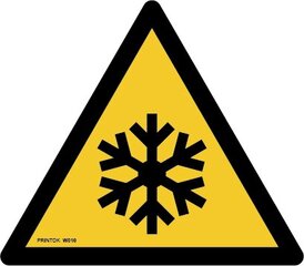 Hoiatusmärk: Madala temperatuuri oht, W010 цена и информация | Информационные знаки | kaup24.ee