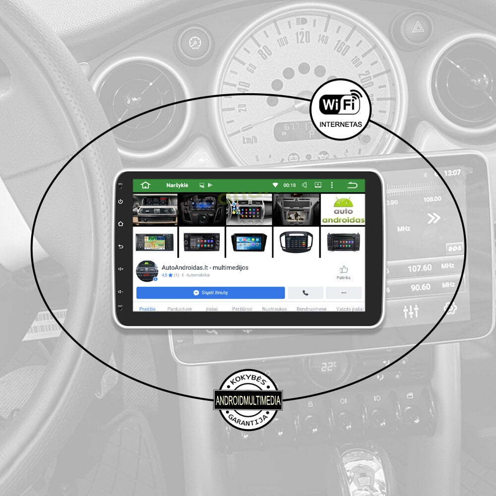 1 DIN Androidi multimeedia koos pöörleva ekraaniga hind ja info | Autoraadiod, multimeedia | kaup24.ee