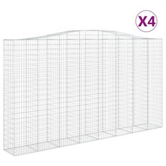 vidaXL kaarekujulised gabioonkorvid 4 tk, 400x50x220/240 cm, raud hind ja info | Aiad ja tarvikud | kaup24.ee