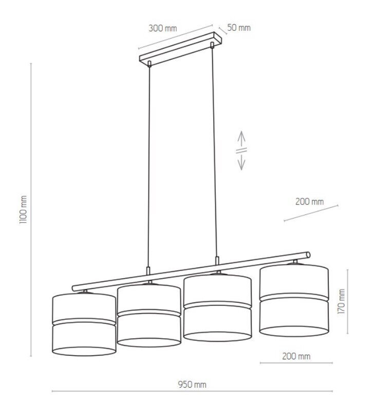 Četru Toņu Piekaramā Lampa, Melns Zelts 60 W E27 hind ja info | Rippvalgustid | kaup24.ee