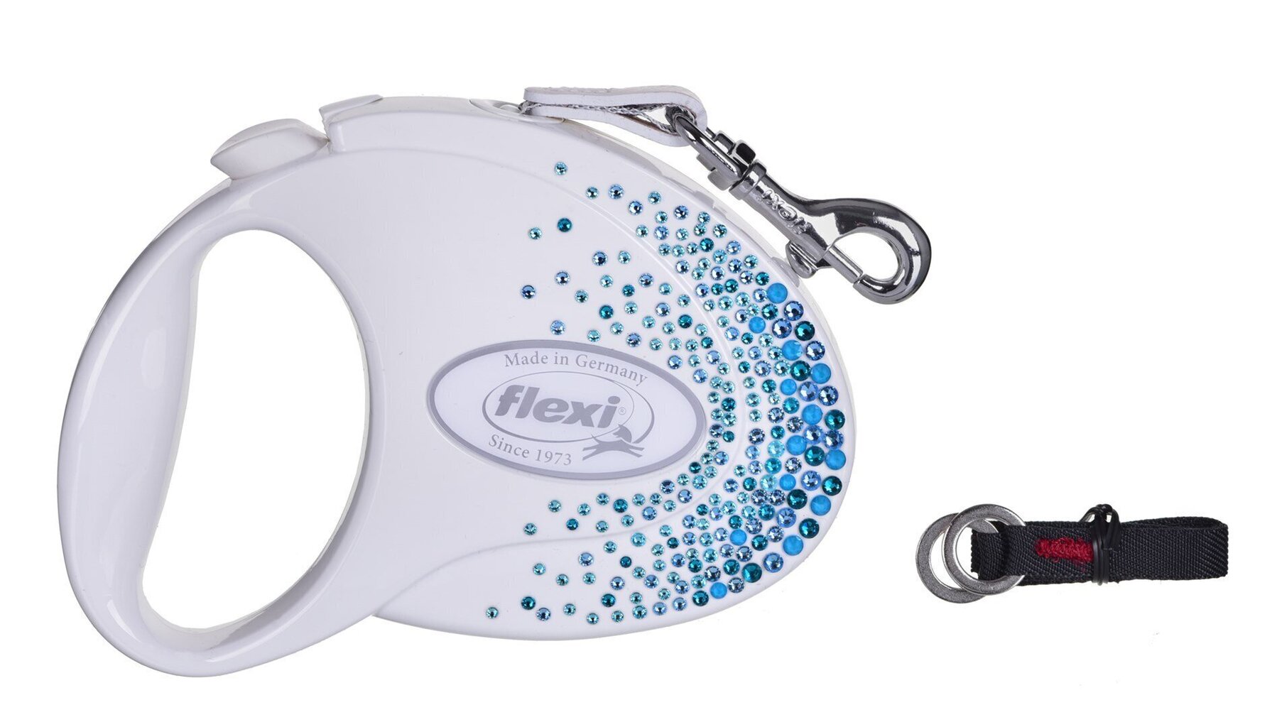 FLEXI Glam Splash Ocean Swarovski kristallidega S - Koer Sissetõmmatav plii - 3 m - valge hind ja info | Koerte jalutusrihmad | kaup24.ee