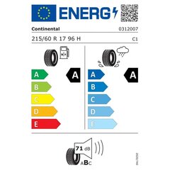 Шины для легковых автомобилей Continental ECOCONTACT-6Q 215/60HR17 цена и информация | Летняя резина | kaup24.ee