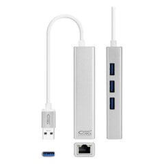 USB 3.0 Gigabit Ethernet Muundur NANOCABLE 10.03.0403 Hõbedane hind ja info | USB jagajad, adapterid | kaup24.ee