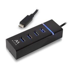 4-Port USB Hub Ewent EW1137 USB 3.1 Must цена и информация | Адаптеры и USB-hub | kaup24.ee