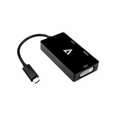 USB C-HDMI Adapter V7 V7UC-VGADVIHDMI-BLK, Must цена и информация | Адаптеры и USB-hub | kaup24.ee