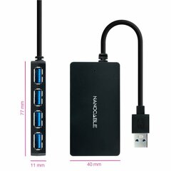 USB-разветвитель Nanocable AAOAUS0187 цена и информация | Адаптеры и USB-hub | kaup24.ee