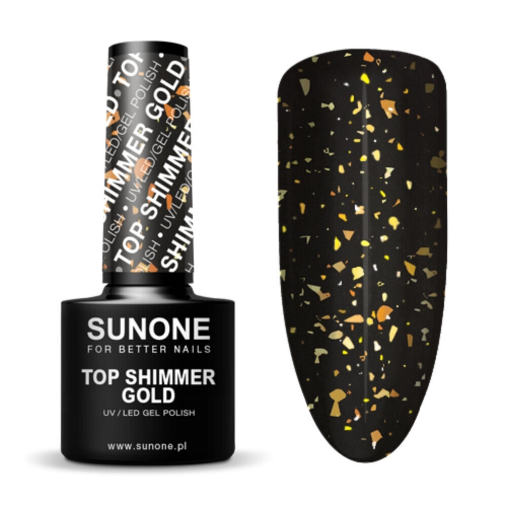 Geellakk pealisgeel Sunone Top Shimmer Gold, 5 g цена и информация | Küünelakid, küünetugevdajad | kaup24.ee