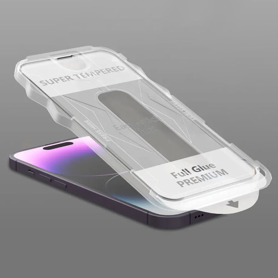 Kaitseklaas Easy Stick Box - iPhone 14 Pro hind ja info | Ekraani kaitsekiled | kaup24.ee