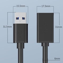 Pikenduskaabel - USB-USB 3.0 - 2 meetrit must цена и информация | Адаптеры и USB-hub | kaup24.ee