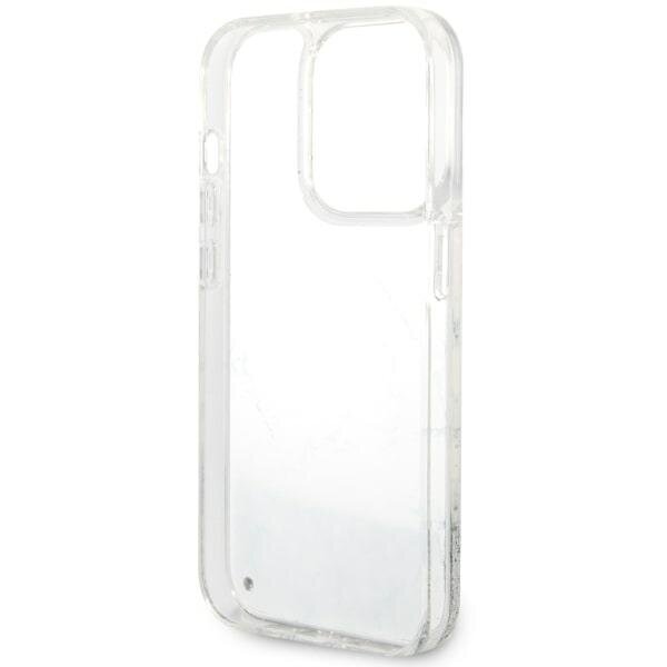 Guess GUHCP14LLCSGSGH iPhone 14 Pro 6.1" biały|white hardcase Liquid Glitter Marble hind ja info | Telefoni kaaned, ümbrised | kaup24.ee