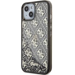 Чехол Guess GUHCP14SLC4PSGK для iPhone 14 6.1" hardcase Liquid Glitter 4G Transculent, черный цена и информация | Чехлы для телефонов | kaup24.ee