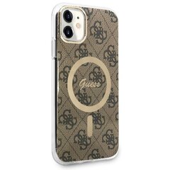 Чехол Guess GUHMN61H4STW для iPhone 11 6.1" hardcase 4G MagSafe, коричневый цена и информация | Чехлы для телефонов | kaup24.ee