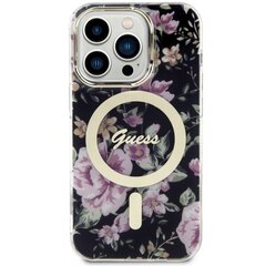 Guess GUHMP14LHCFWSK iPhone 14 Pro 6.1" czarny|black hardcase Flower MagSafe цена и информация | Чехлы для телефонов | kaup24.ee