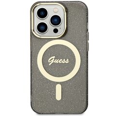 Чехол Guess GUHMP14LHCMCGK для iPhone 14 Pro 6.1" hardcase Glitter Gold MagSafe, черный цена и информация | Чехлы для телефонов | kaup24.ee