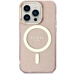 Чехол Guess GUHMP14LHCMCGP для iPhone 14 Pro 6.1" hardcase Glitter Gold MagSafe, розовый цена и информация | Чехлы для телефонов | kaup24.ee