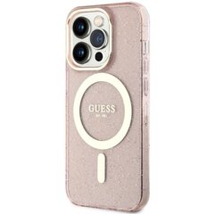 Чехол Guess GUHMP14LHCMCGP для iPhone 14 Pro 6.1" hardcase Glitter Gold MagSafe, розовый цена и информация | Чехлы для телефонов | kaup24.ee