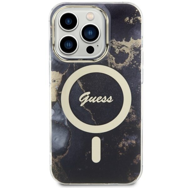 Guess GUHMP14LHTMRSK iPhone 14 Pro 6.1" czarny|black hardcase Golden Marble MagSafe цена и информация | Telefoni kaaned, ümbrised | kaup24.ee