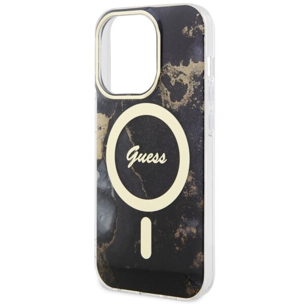 Guess GUHMP14LHTMRSK iPhone 14 Pro 6.1" czarny|black hardcase Golden Marble MagSafe цена и информация | Telefoni kaaned, ümbrised | kaup24.ee