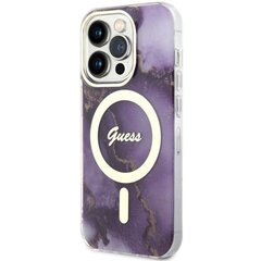 Guess GUHMP14LHTMRSU iPhone 14 Pro 6.1" purpurowy|purple hardcase Golden Marble MagSafe hind ja info | Telefoni kaaned, ümbrised | kaup24.ee