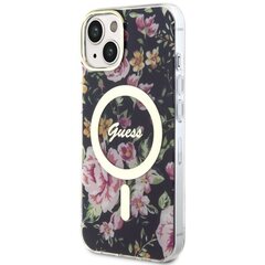 Чехол Guess GUHMP14MHCFWSK для iPhone 14 Plus 6.7" hardcase Flower MagSafe, черный цена и информация | Чехлы для телефонов | kaup24.ee