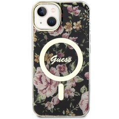Guess GUHMP14MHCFWSK iPhone 14 Plus 6.7" czarny|black hardcase Flower MagSafe hind ja info | Telefoni kaaned, ümbrised | kaup24.ee