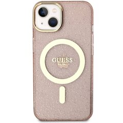 Guess GUHMP14MHCMCGP iPhone 14 Plus 6.7" różowy|pink hardcase Glitter Gold MagSafe цена и информация | Чехлы для телефонов | kaup24.ee