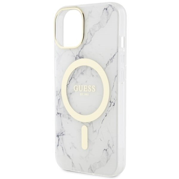 Guess GUHMP14MPCUMAH iPhone 14 Plus 6.7" biały|white hardcase Marble MagSafe цена и информация | Telefoni kaaned, ümbrised | kaup24.ee