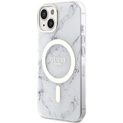 Чехол Guess GUHMP14MPCUMAH для iPhone 14 Plus 6.7" hardcase Marble MagSafe, белый цена и информация | Чехлы для телефонов | kaup24.ee