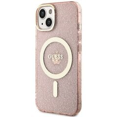 Guess GUHMP14SHCMCGP iPhone 14 6.1" różowy|pink hardcase Glitter Gold MagSafe цена и информация | Чехлы для телефонов | kaup24.ee
