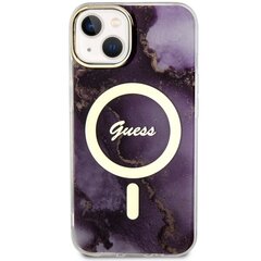 Guess GUHMP14SHTMRSU iPhone 14 6.1" purpurowy|purple hardcase Golden Marble MagSafe hind ja info | Telefoni kaaned, ümbrised | kaup24.ee