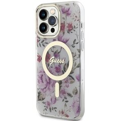 Guess GUHMP14XHCFWST iPhone 14 Pro Max 6.7" transparent hardcase Flower MagSafe hind ja info | Telefoni kaaned, ümbrised | kaup24.ee