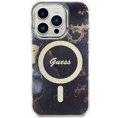 Guess GUHMP14XHTMRSK iPhone 14 Pro Max 6.7" czarny|black hardcase Golden Marble MagSafe цена и информация | Чехлы для телефонов | kaup24.ee