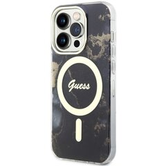 Чехол Guess GUHMP14XHTMRSK для iPhone 14 Pro Max 6.7" hardcase Golden Marble MagSafe, черный цена и информация | Чехлы для телефонов | kaup24.ee