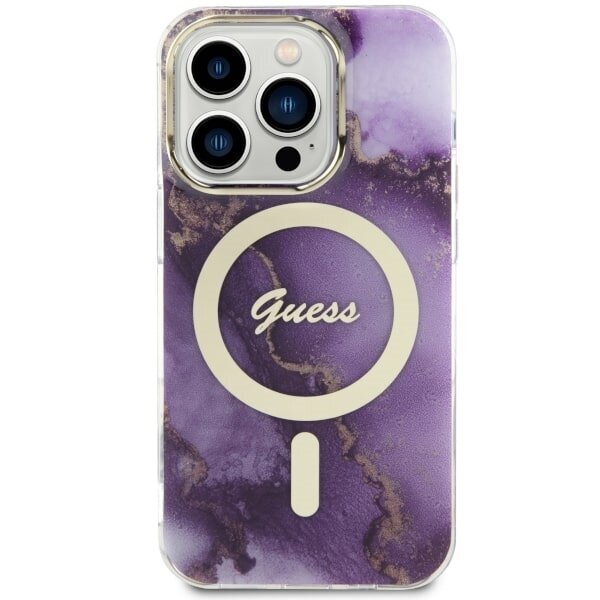 Guess GUHMP14XHTMRSU iPhone 14 Pro Max 6.7" purpurowy|purple hardcase Golden Marble MagSafe hind ja info | Telefoni kaaned, ümbrised | kaup24.ee