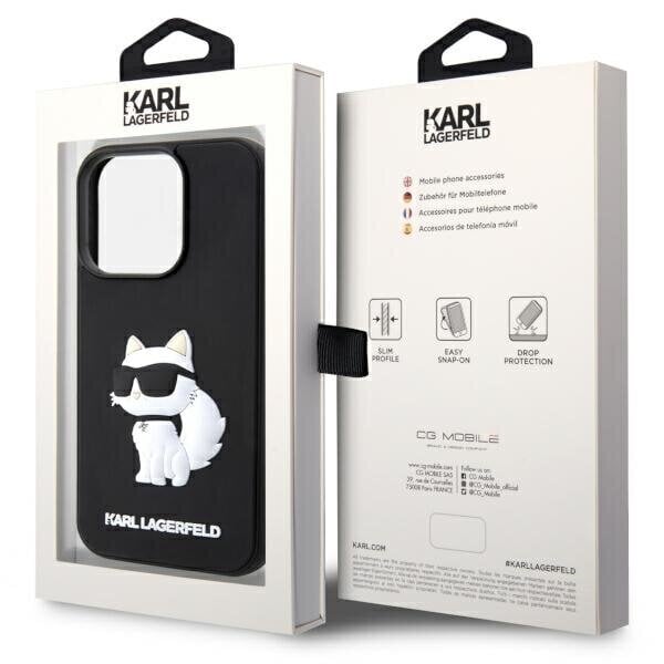 Karl Lagerfeld KLHCP14L3DRKHNK iPhone 14 Pro 6.1" czarny|black hardcase Rubber Choupette 3D цена и информация | Telefoni kaaned, ümbrised | kaup24.ee