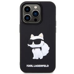 Чехол Karl Lagerfeld KLHCP14L3DRKHNK для iPhone 14 Pro 6.1" hardcase Rubber Choupette 3D, черный цена и информация | Чехлы для телефонов | kaup24.ee