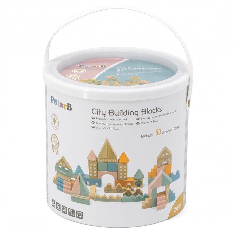 Viga PolarB City Blocks 50 Montessori element hind ja info | Klotsid ja konstruktorid | kaup24.ee