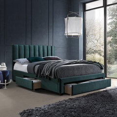 Кровать GRACE 160x200 см, с ящиками и матрасом HARMONY TOP, зеленая цена и информация | Кровати | kaup24.ee