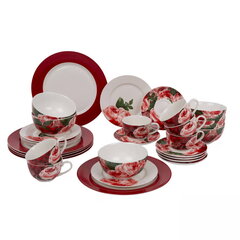 Обеденный набор Ambition Peony & Aura Red, 30 частей цена и информация | Посуда, тарелки, обеденные сервизы | kaup24.ee