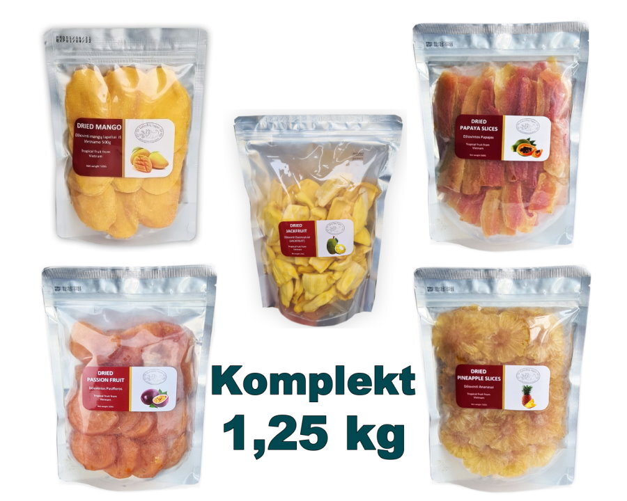 Kuivatatud puuviljade kinkekomplekt 1.25kg цена и информация | Pähklid, seemned, kuivatatud puuviljad | kaup24.ee