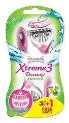 WS Xtreme3, чувствительная к красоте, одноразовая бритва 3+1PC., 5 набор упаковки цена и информация | Средства для бритья | kaup24.ee
